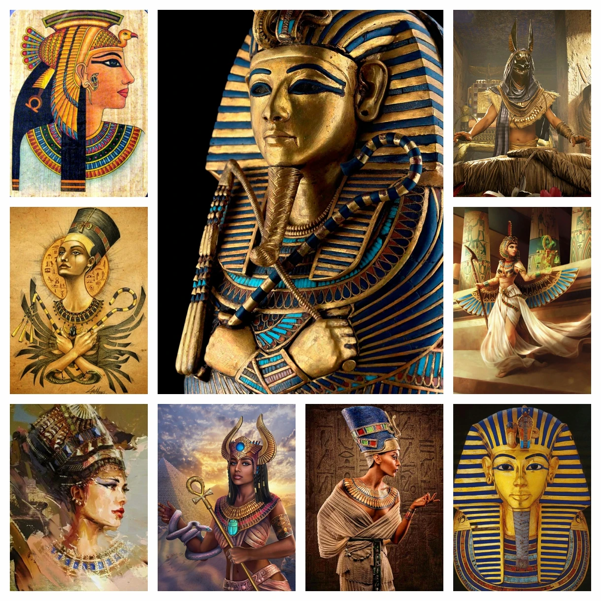 Embroidery In Egypt - 5D DIY Diamantmalerei Altes Ägypten Diamantmosaik