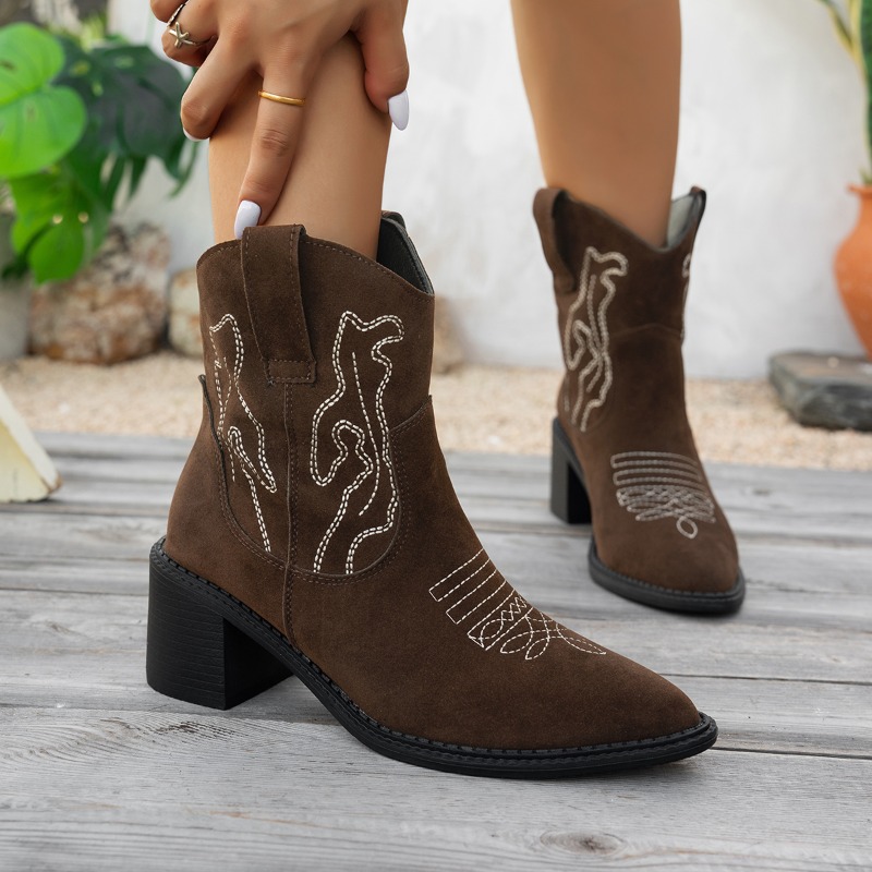 Embroidery Design - 2025 Neue Modische Stickerei-Design Damen Halbstiefel