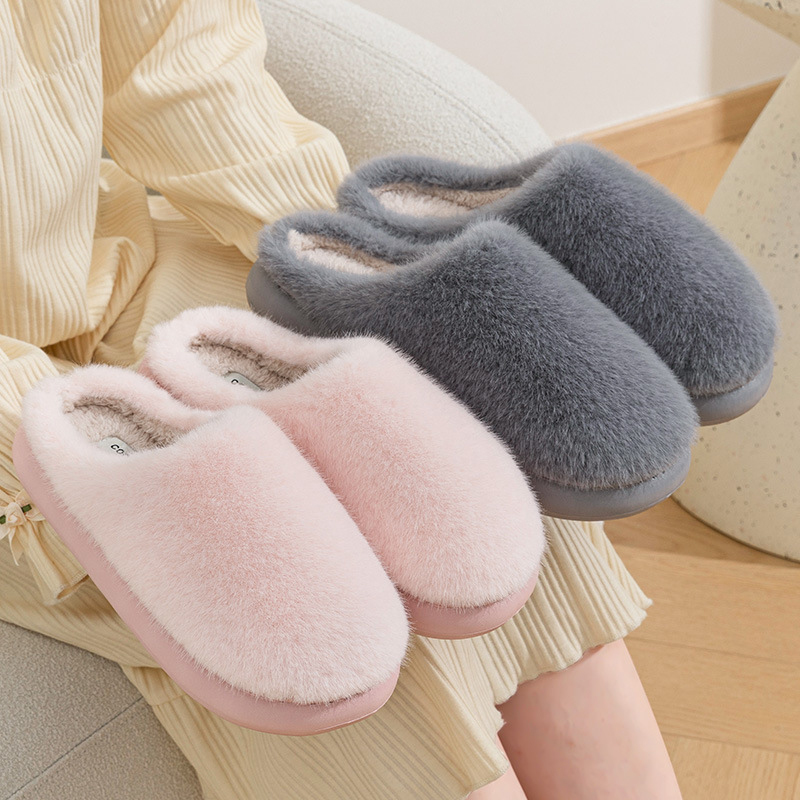 Embroidery Flat Shoes - 2026 Winter Flauschige Plüsch-Hausschuhe für Damen,