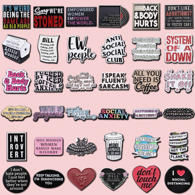 Embroidery Font - Europäische und amerikanische englische Textserien-Kollektion, Brosche,