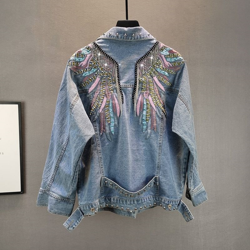 Embroidery On Jeans - 2026 Neue Herbstmode Nieten-Damen-Jeansjacke Langarm Damenjacken