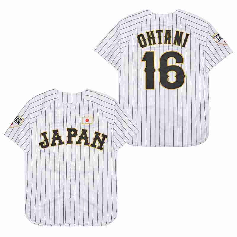 Embroidery Jersey - Hochwertiges Baseball-Trikot Japan 16 OHTANI, genäht