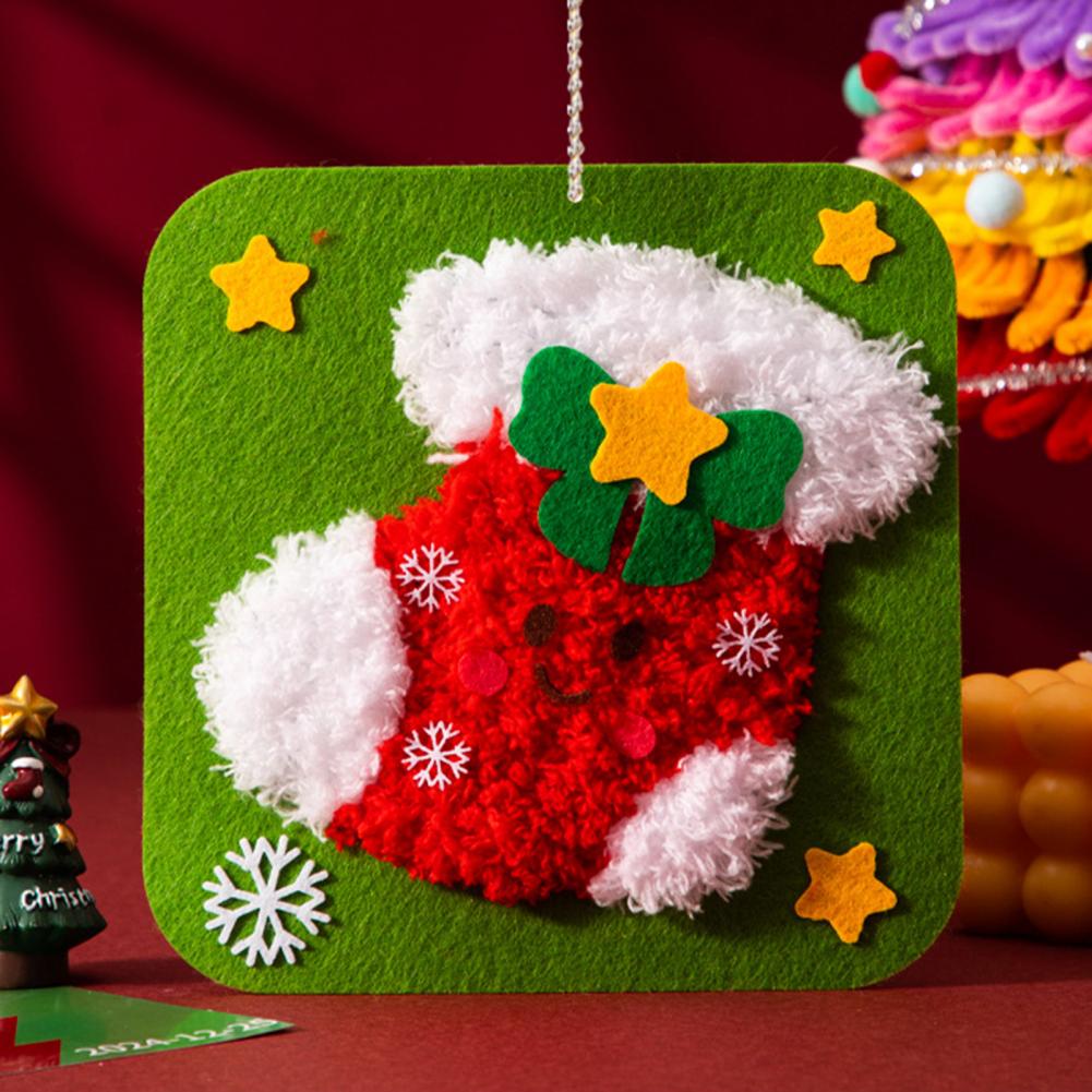 Embroidery Xmas Stocking - Bastelset für Anfänger, Weihnachts-Stickset für Anfänger,