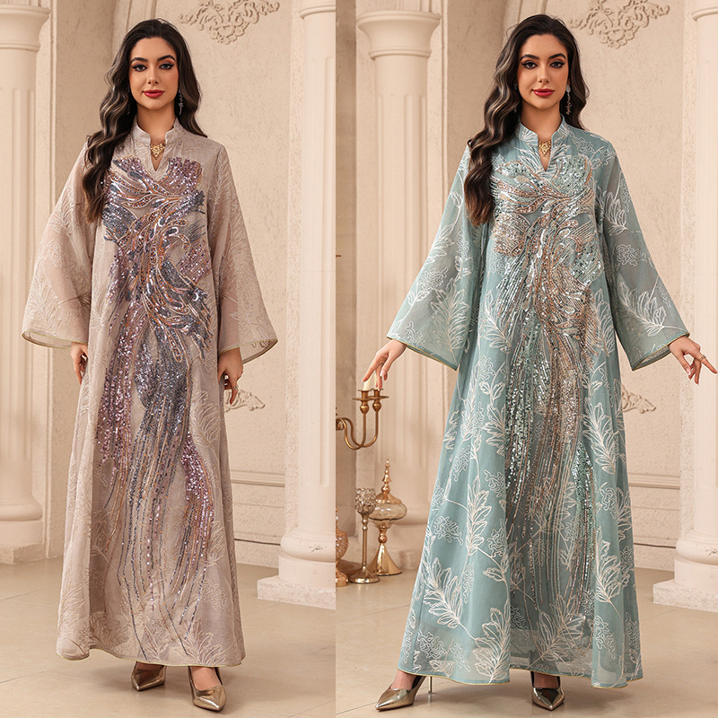 Embroidery Arabic - Muslimisches Kleid Abaya Damen Eid Party