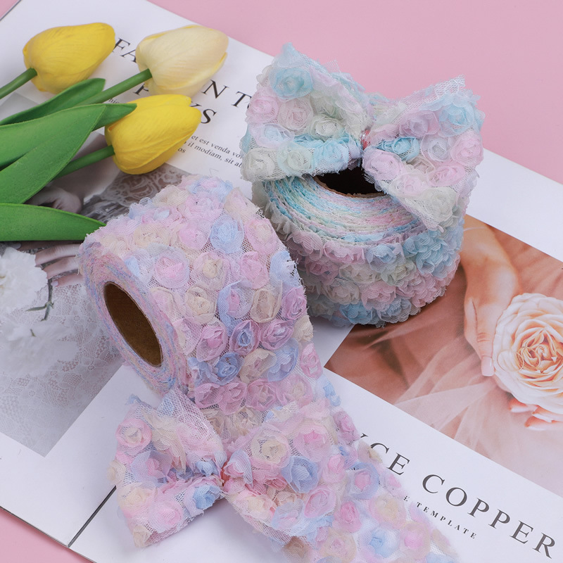 Embroidery Roses - 91 cm Netz-Stickerei Dreidimensionale Rose DIY