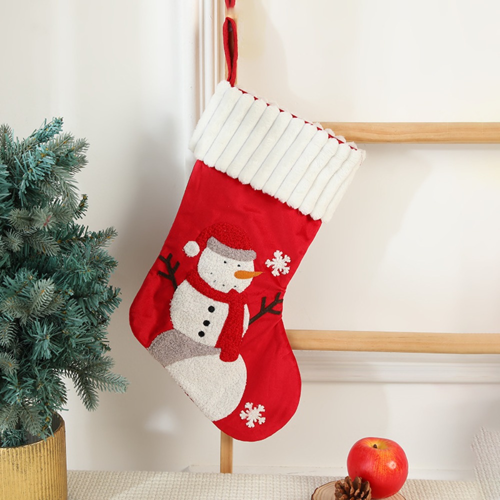 Embroidery Xmas Stocking - Hängende Bestickte Weihnachtsstrümpfe Wiederverwendbare Personalisierte Weihnachtsmann-Socken