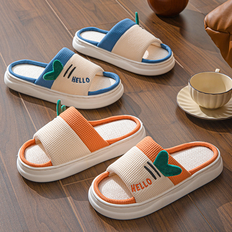 Embroidery Flat Shoes - Neue Leinen-Hausschuhe für Damen, für drinnen,