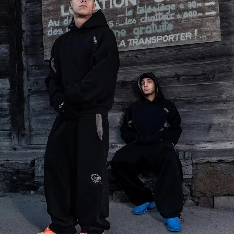 Embroidery Font - Herbst-Winter Herren Y2K Streetwear Vintage Color-Block