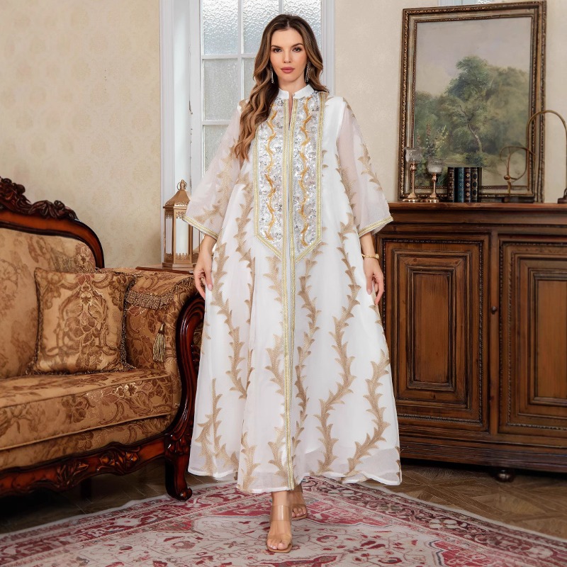Embroidery Arabic - Eid Ramadan Partykleid für Damen Abaya