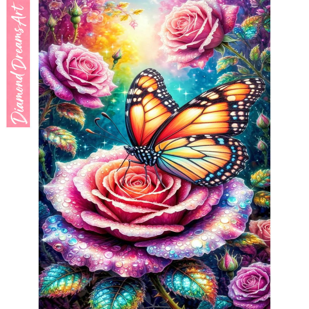 Embroidery Roses - Schmetterling Diamant-Mosaik 5D DIY Tier Neuheit