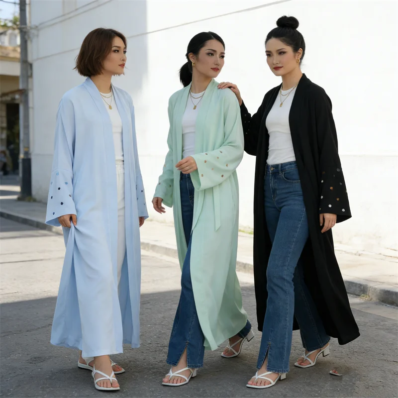 Embroidery Arabic - Eid Herz-Stickerei Langes Gewand Dubai Abaya