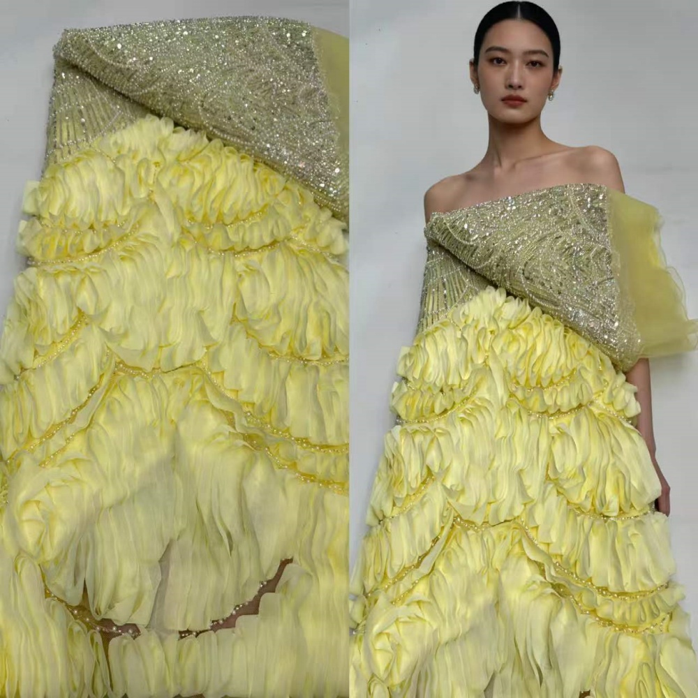 Embroidery Jersey - Luxuriöser Afrikanischer Pailletten-Spitzenstoff Hochwertige 2026 Schwere