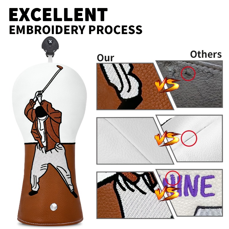 1 Stück hochwertige Golf-Schlä – Embroidery White Bewertung und Preis