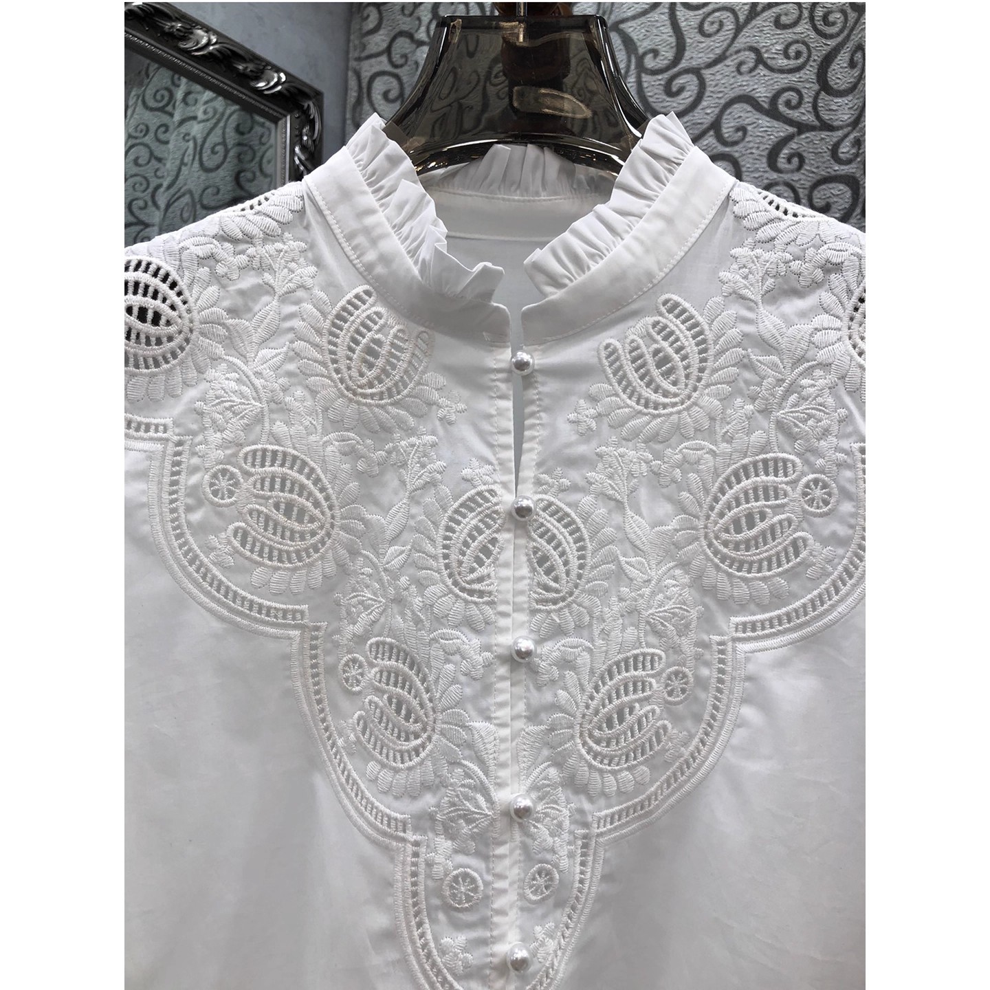 100 % Baumwolle Shirts 2025 He – Embroidery Flower Pattern Bewertung und Preis