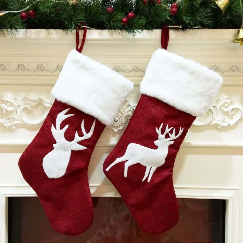 Roter Weihnachtsmann-Strumpf,  – Embroidery Xmas Stocking Bewertung und Preis