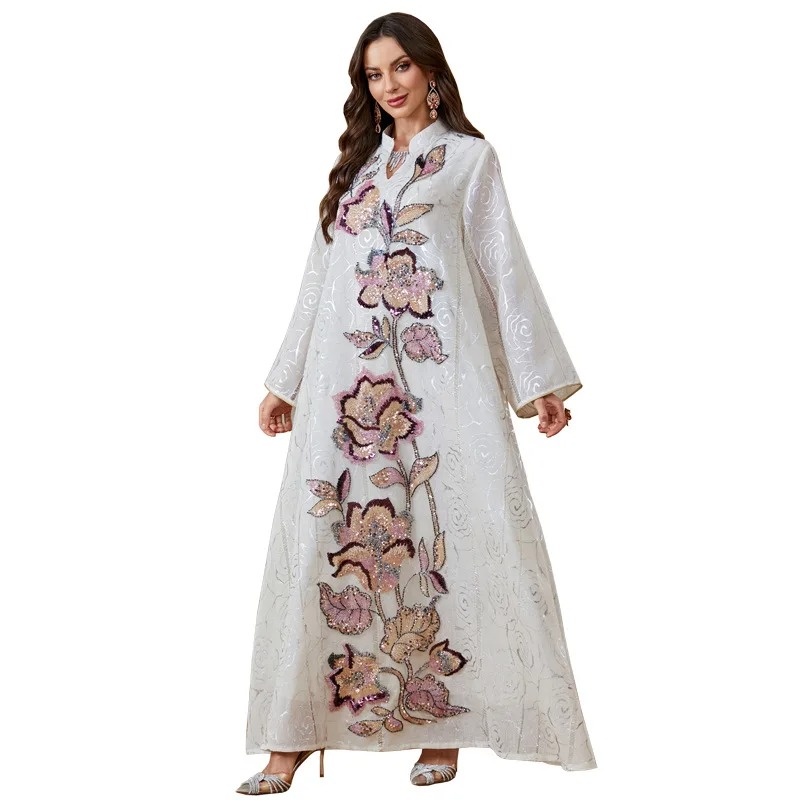 Ramadan Damenkleid mit Blumens – Embroidery Arabic Bewertung und Preis