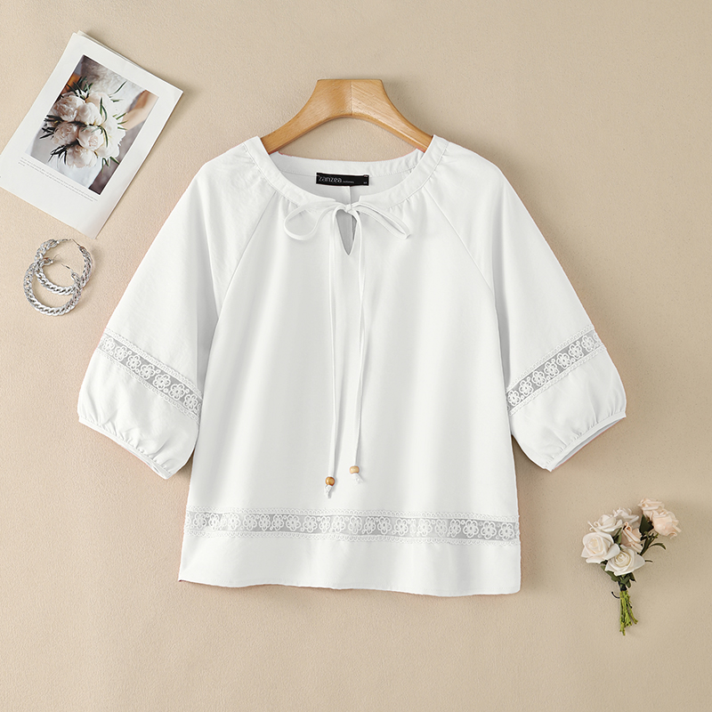 ZANZEA Damen-Bluse mit Blumens – Embroidery Jersey Bewertung und Preis