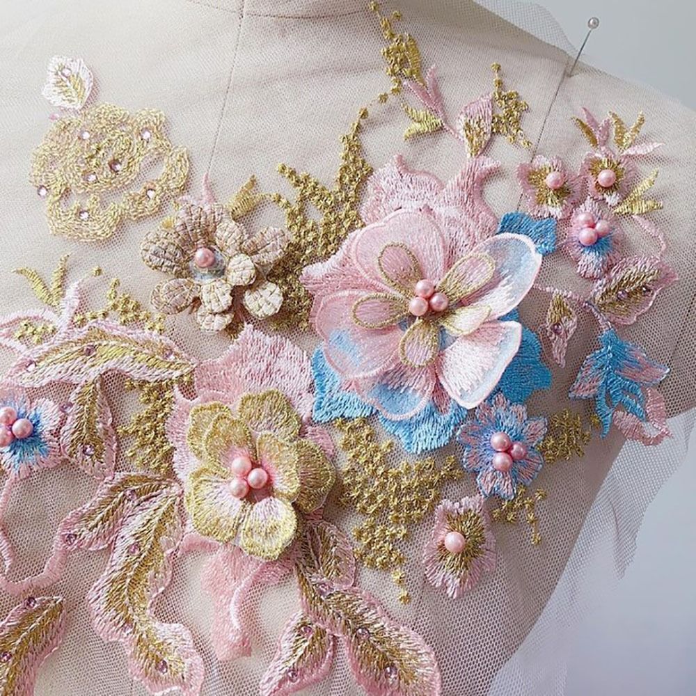 3D Blumen Perlen Spitze Stoffe – Embroidery Flower Pattern Bewertung und Preis