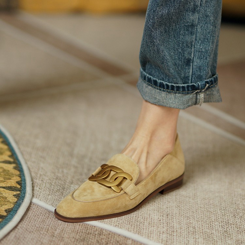Wildleder Leder Frauen Loafers – Embroidery Flat Shoes Bewertung und Preis