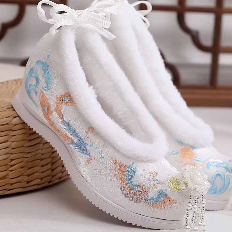 Winter Hanfu Schuhe Frauen Chi – Embroidery White Bewertung und Preis