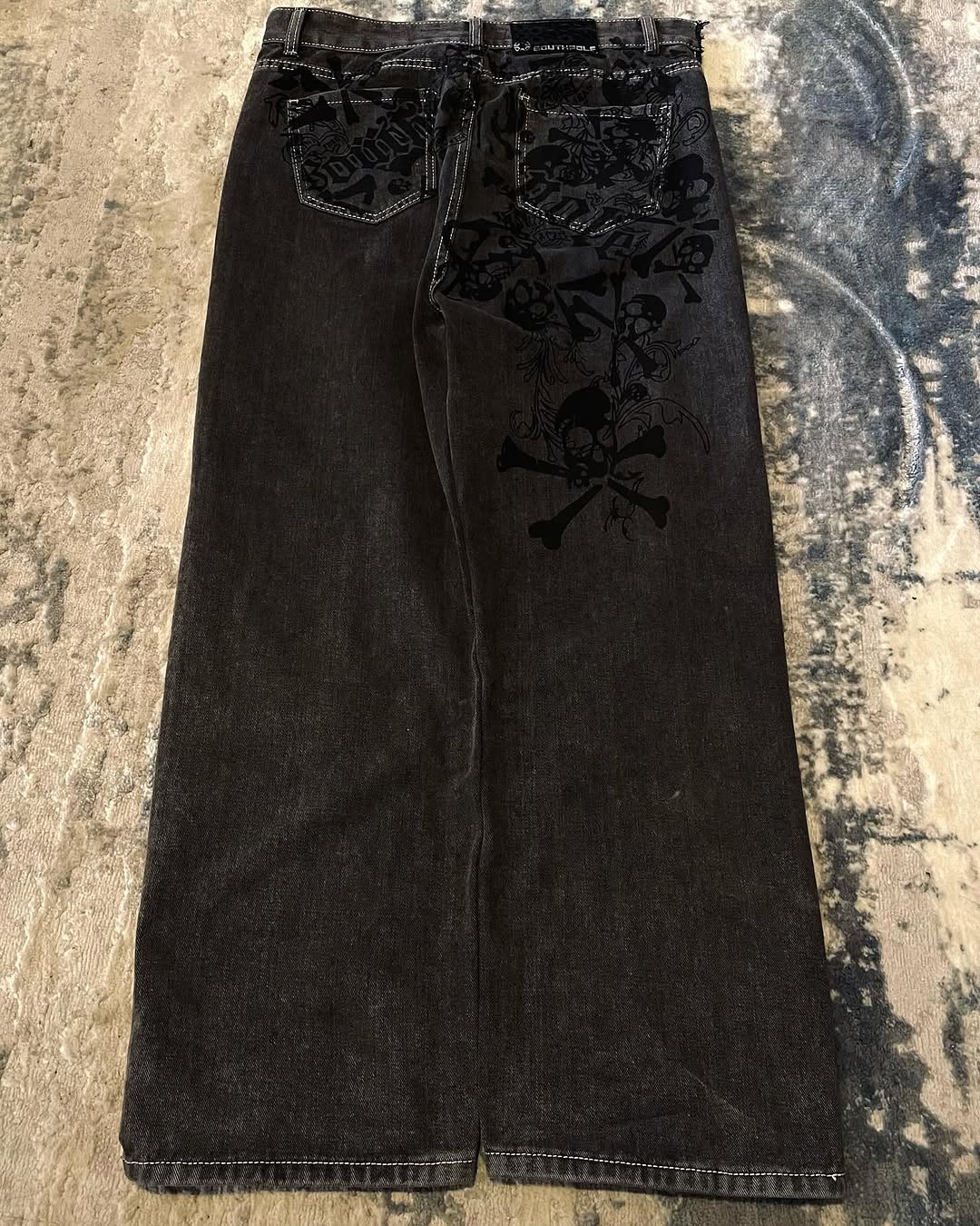 Y2K Straße Neue Schädel Gestic – Embroidery On Jeans Bewertung und Preis