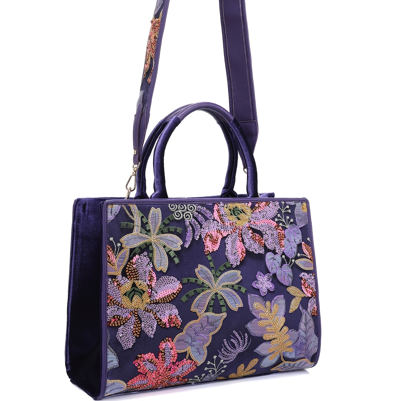 Frauen glänzende Pailletten Mu – Embroidery Flower Pattern Bewertung und Preis