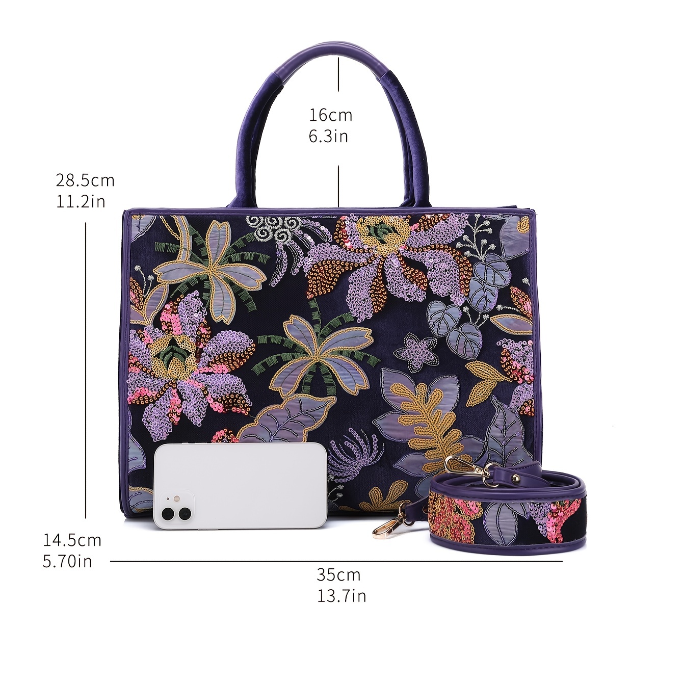 Frauen glänzende Pailletten Mu – Embroidery Flower Pattern Bewertung und Preis