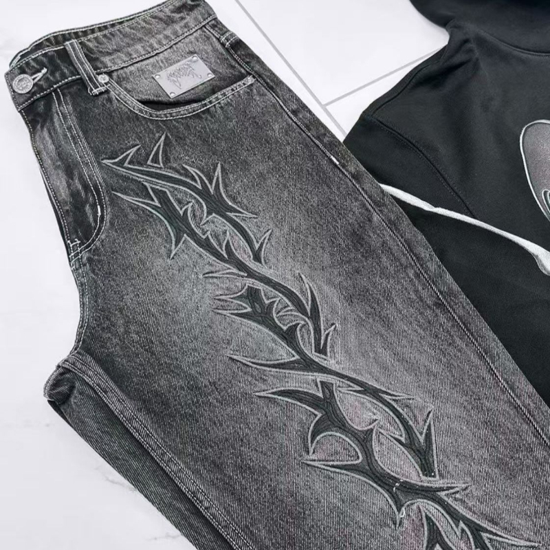 Herren Jeans Harajuku Vintage  – Embroidery On Jeans Bewertung und Preis