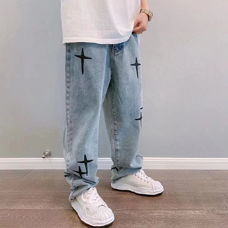 Herren trend ige coole Stil bl – Embroidery On Jeans Bewertung und Preis