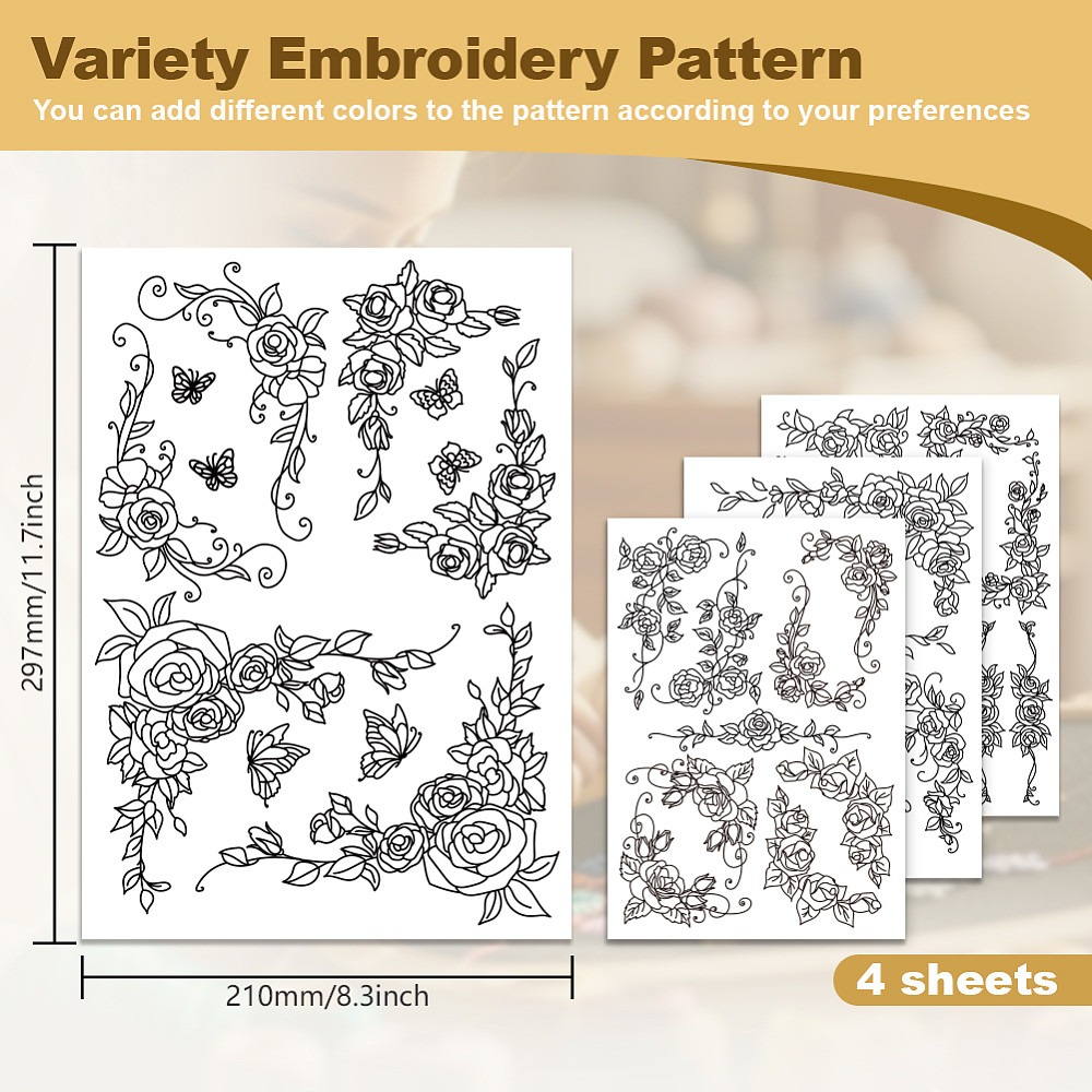 38 Stück Rosen-Spitzenmuster,  – Embroidery Roses Bewertung und Preis