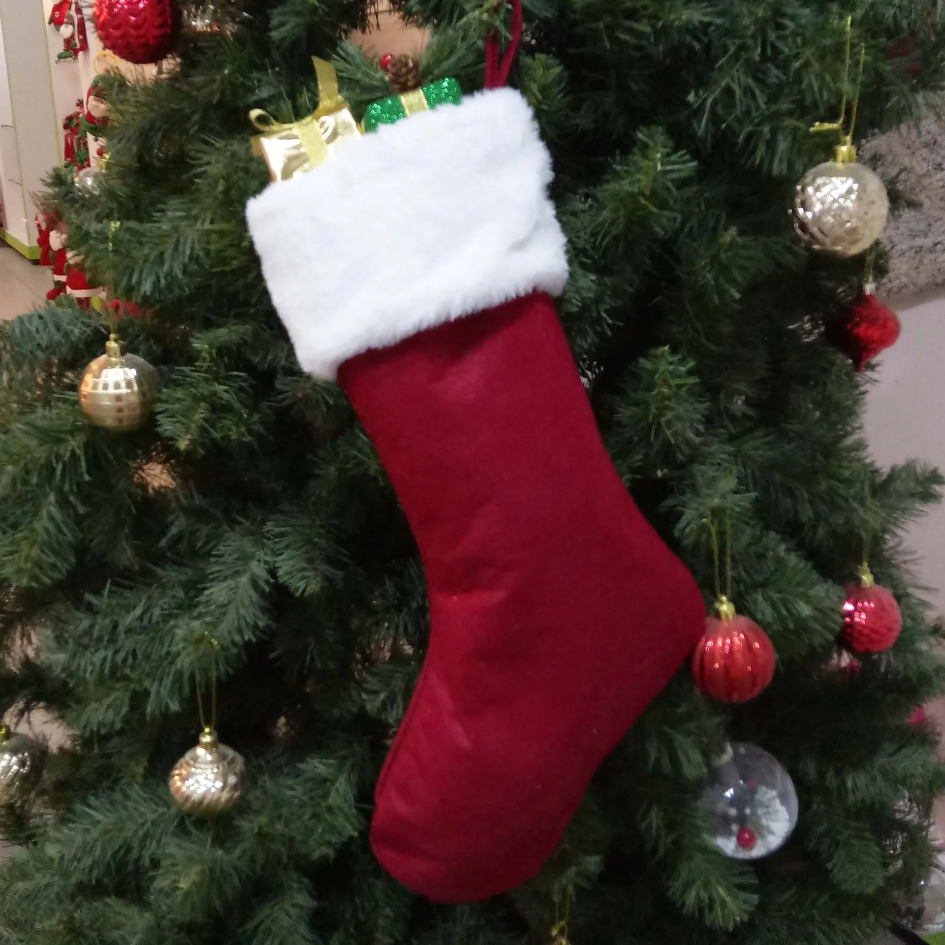 Roter Weihnachtsmann-Strumpf m – Embroidery Xmas Stocking Bewertung und Preis