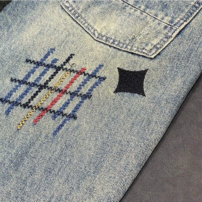 Mode männer Casual Jeans mit S – Embroidery On Jeans Bewertung und Preis