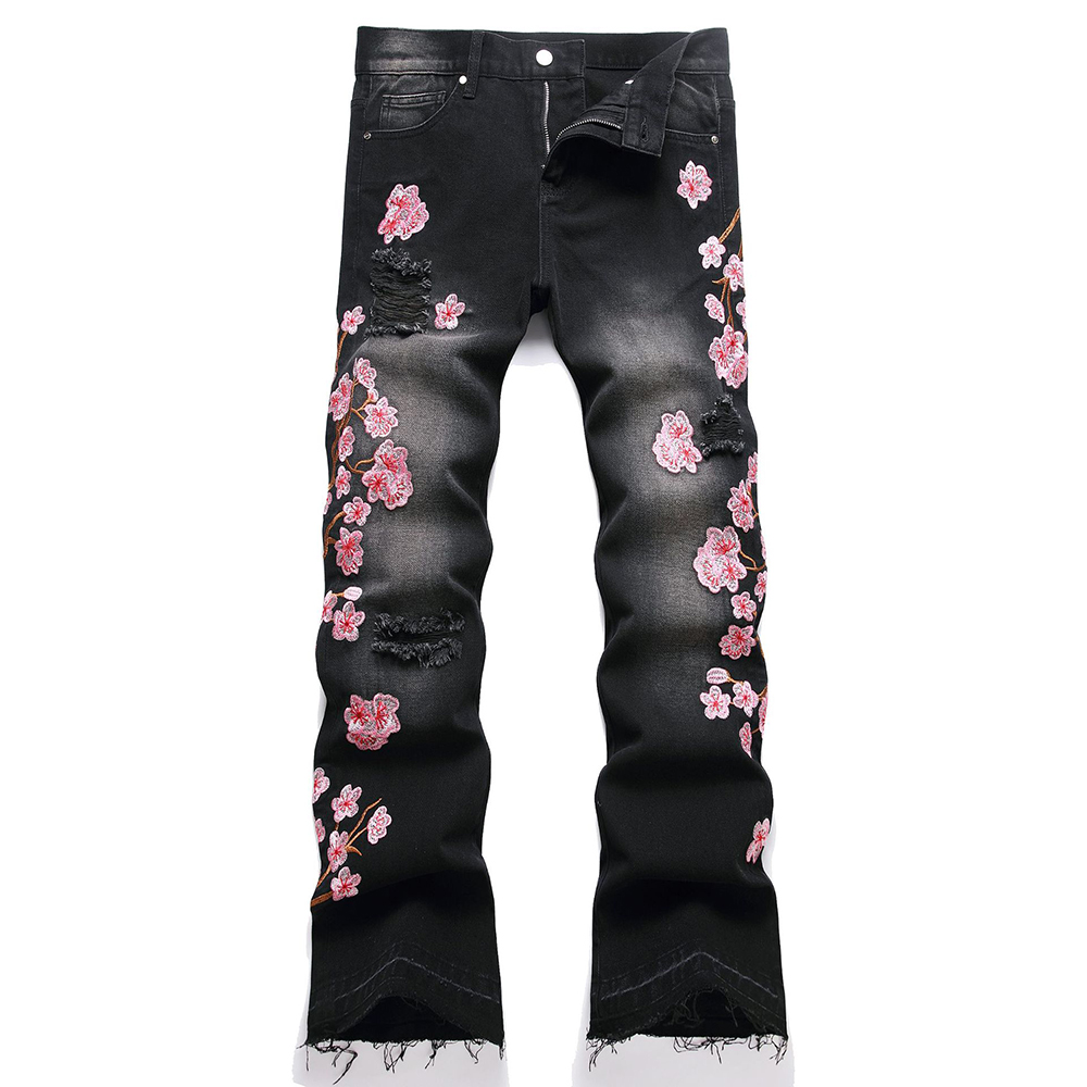 Herren Sakura-Stickerei-Denim- – Embroidery Jeans Sakura Bewertung und Preis