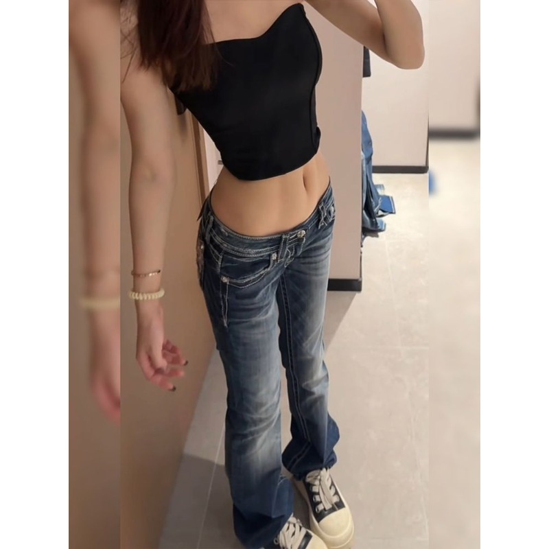 Frauen Y2K Gothic Stickerei Ho – Embroidery Jeans Sakura Bewertung und Preis