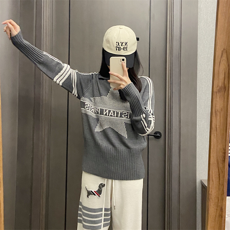 Damen-Strickpullover mit Krage – Embroidery Font Bewertung und Preis
