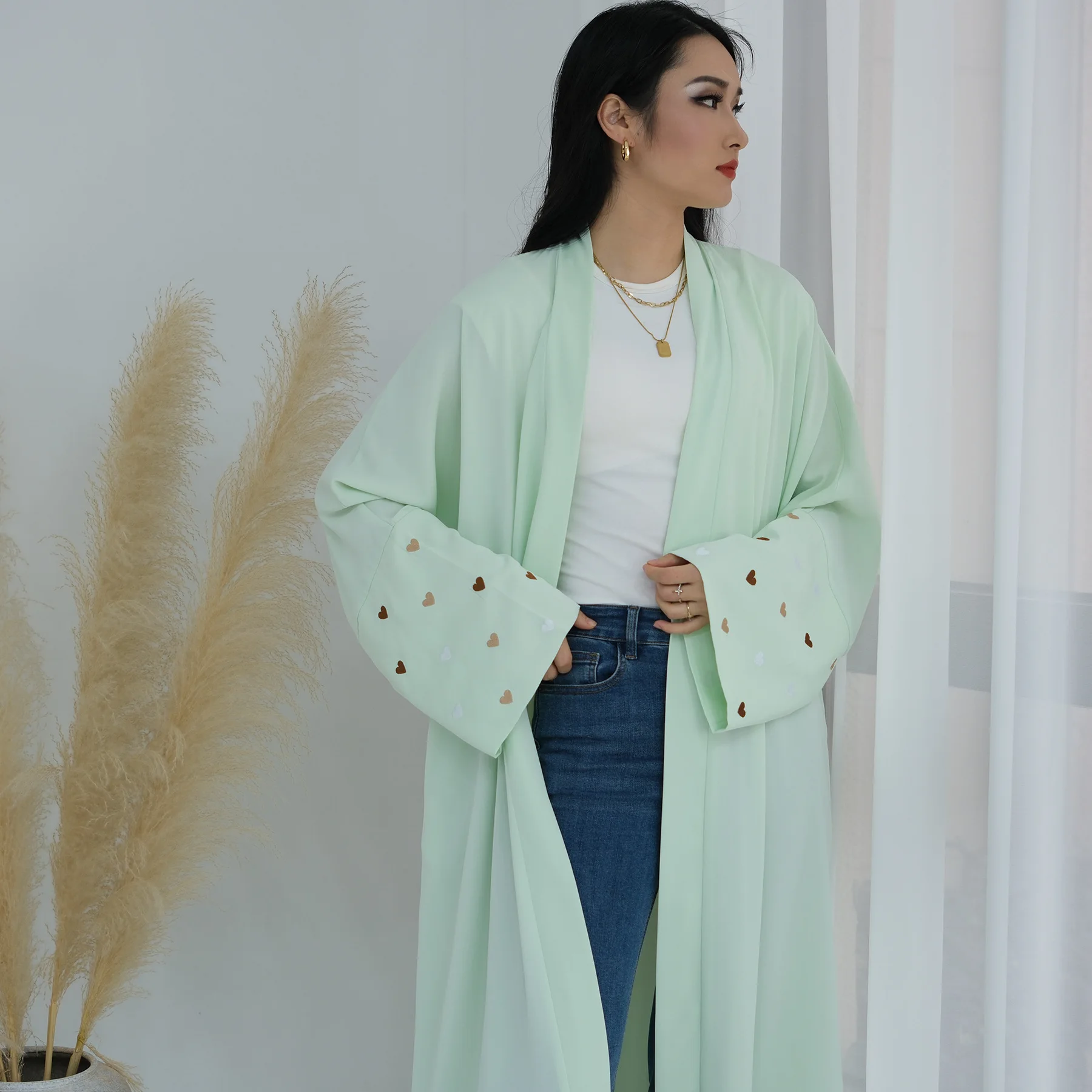 Eid Herz-Stickerei Langes Gewa – Embroidery Arabic Bewertung und Preis