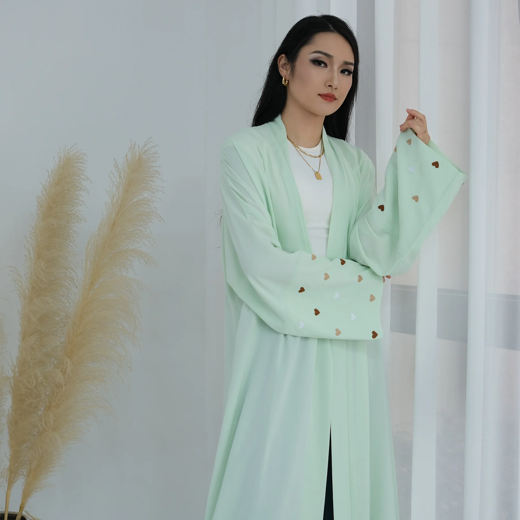 Eid Herz-Stickerei Langes Gewa – Embroidery Arabic Bewertung und Preis
