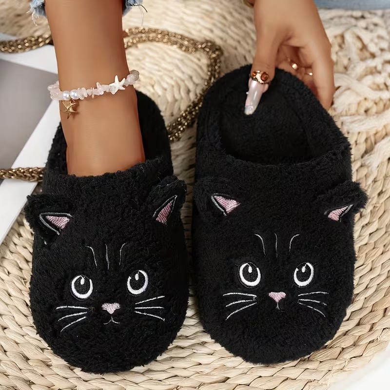 Gemütliche Unisex-Plüsch-Hauss – Embroidery Flat Shoes Bewertung und Preis